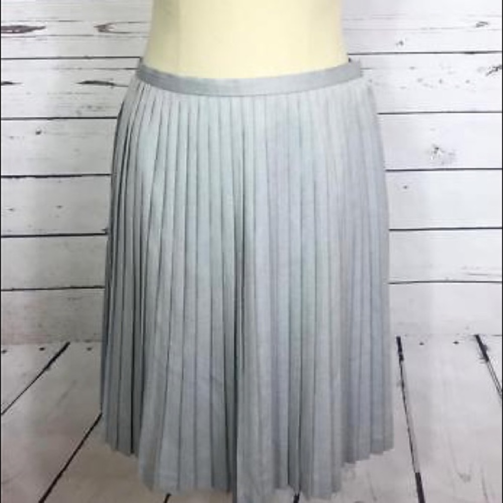 Calvin Klein Gray Knife Pleated Career Skirt 10P